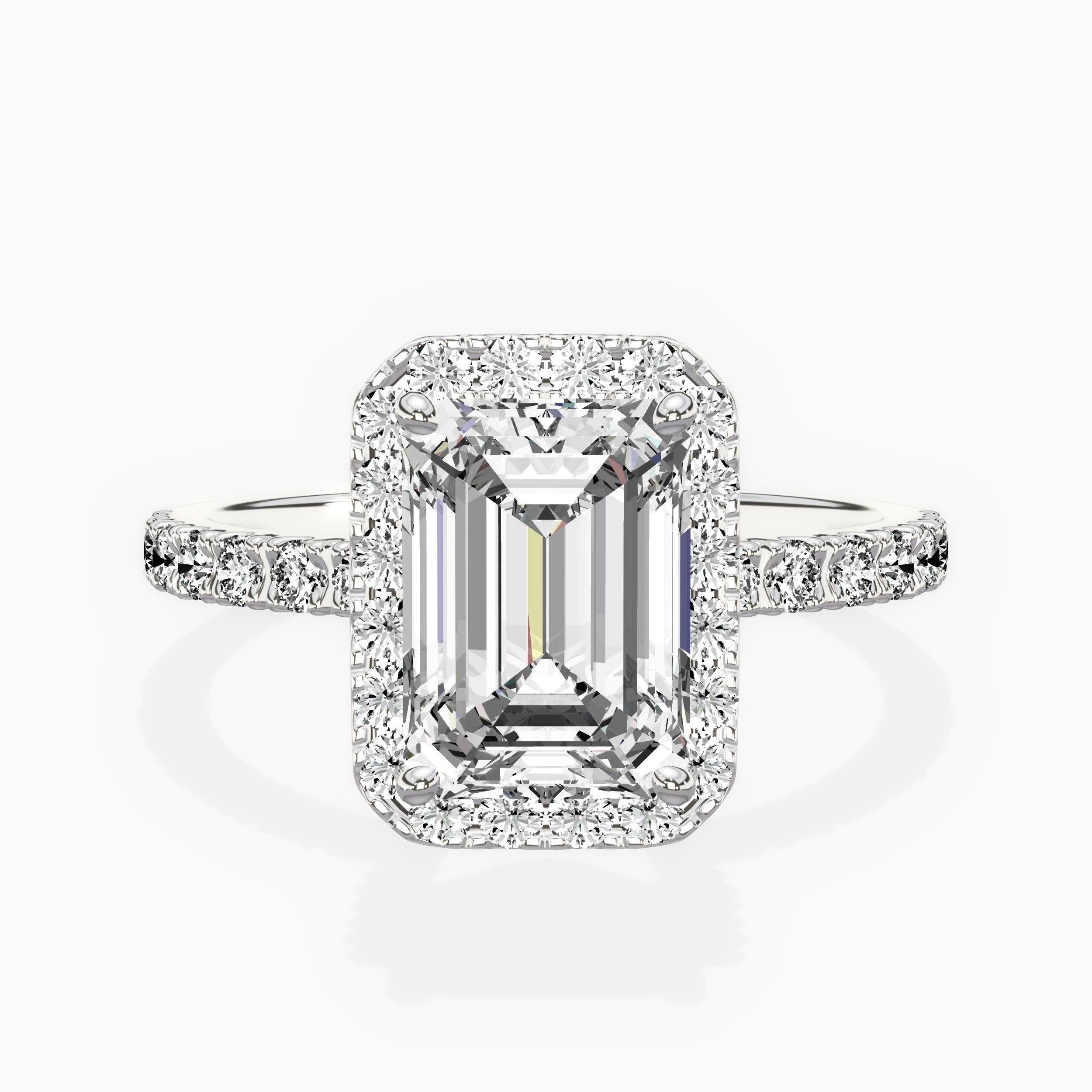 Traditional Halo Pave Engagement Ring