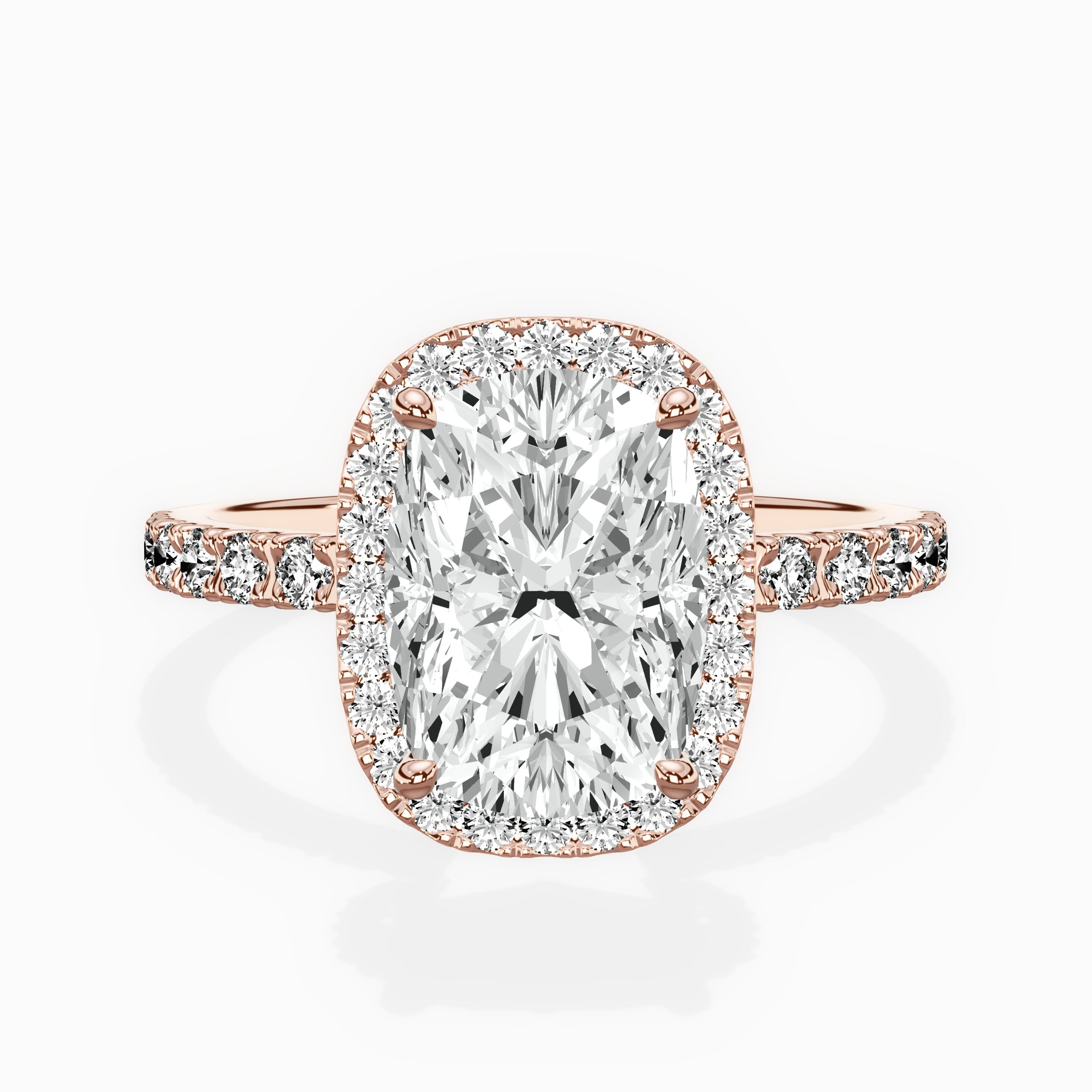 Traditional Halo Pave Engagement Ring
