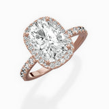 Traditional Halo Pave Engagement Ring