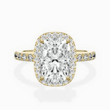 Traditional Halo Pave Engagement Ring