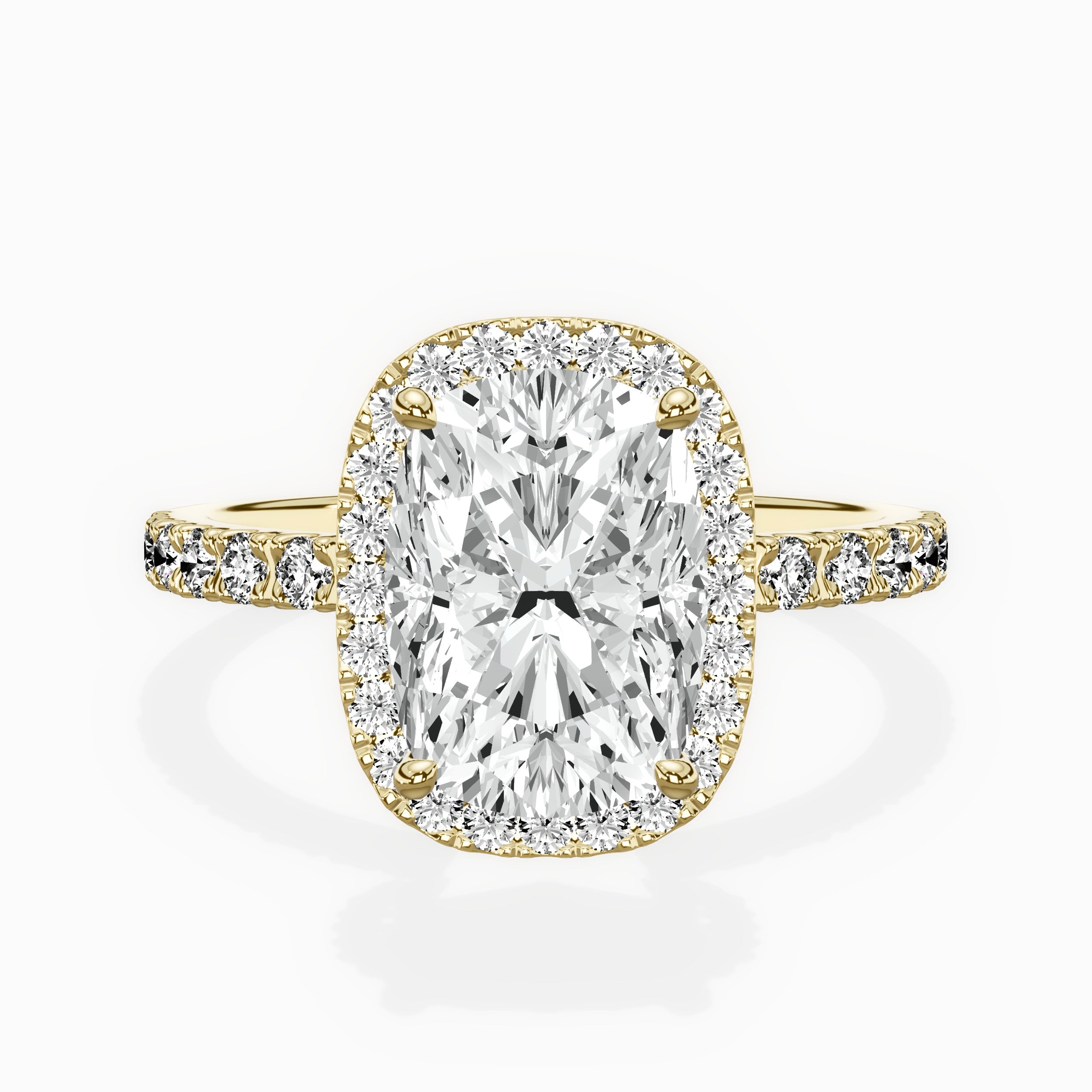 Traditional Halo Pave Engagement Ring