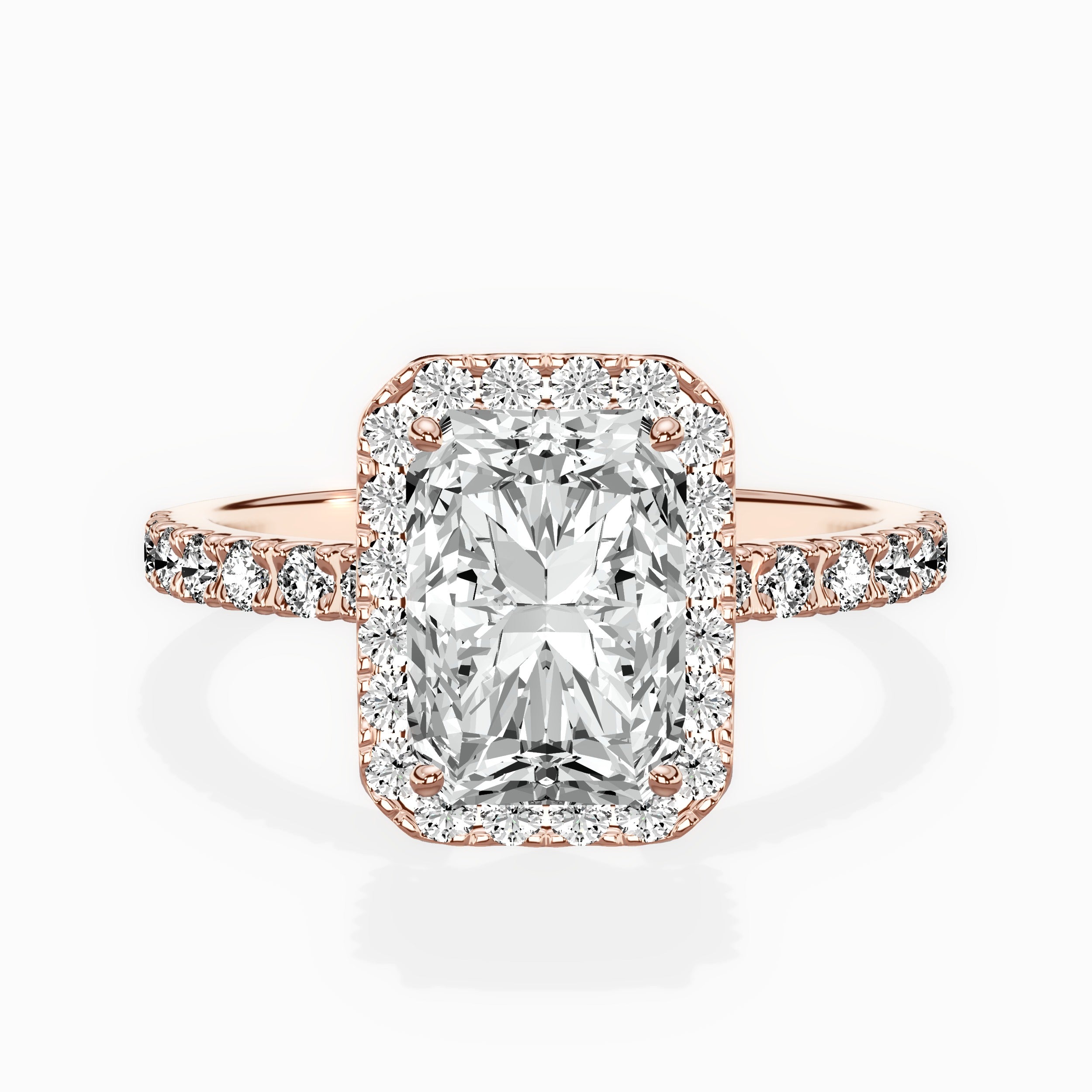 Traditional Halo Pave Engagement Ring