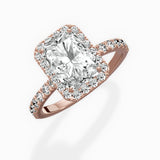 Traditional Halo Pave Engagement Ring