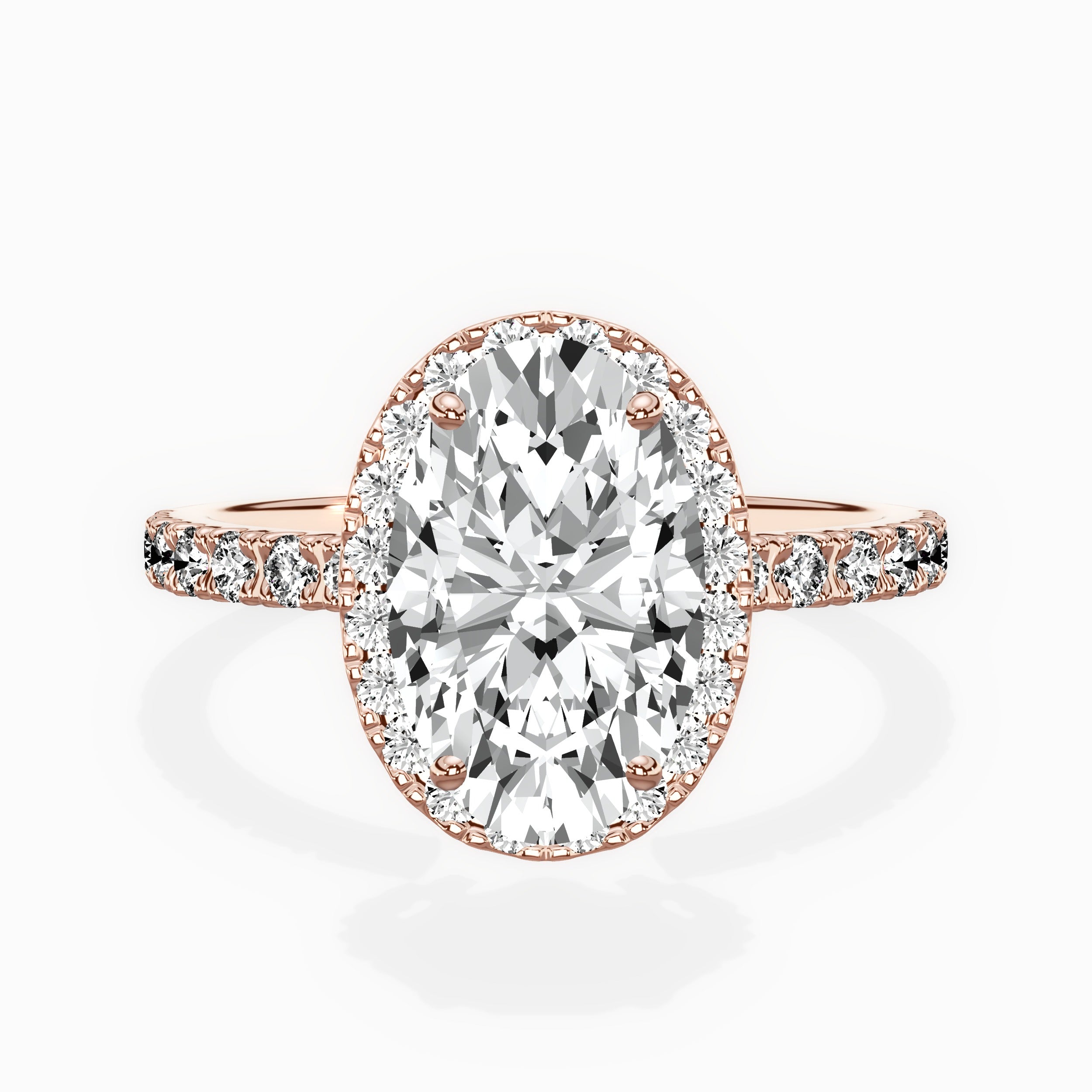 Traditional Halo Pave Engagement Ring