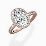 Traditional Halo Pave Engagement Ring