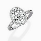 Traditional Halo Pave Engagement Ring