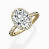 Traditional Halo Pave Engagement Ring