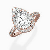 Traditional Halo Pave Engagement Ring