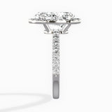 Traditional Halo Pave Engagement Ring