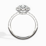 Traditional Halo Pave Pear Engagement Ring in White Gold