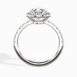 Traditional Halo Pave Pear Engagement Ring in White Gold