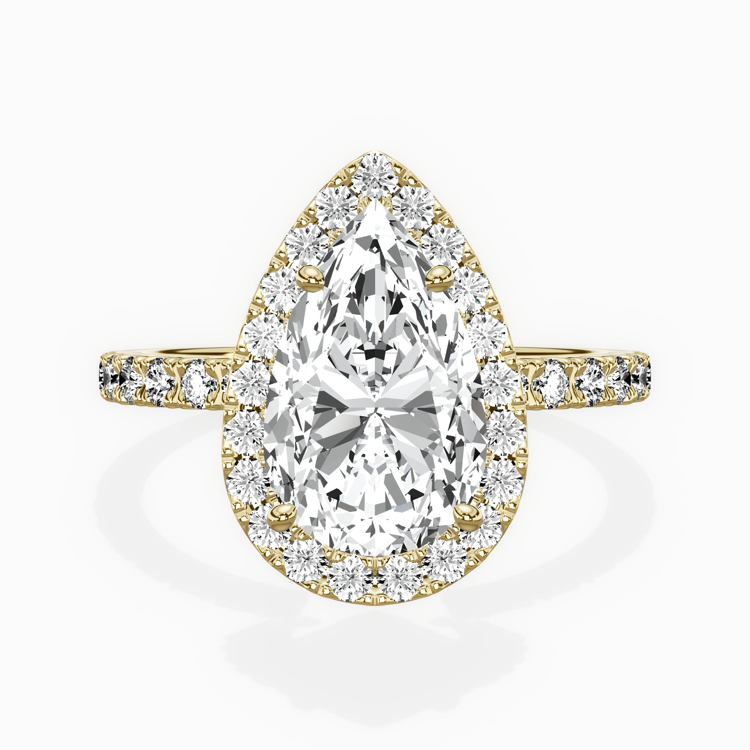 Traditional Halo Pave Engagement Ring