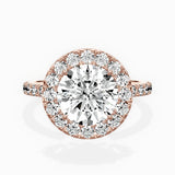 Traditional Halo Pave Engagement Ring