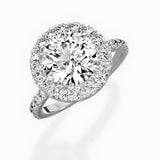 Traditional Halo Pave Engagement Ring