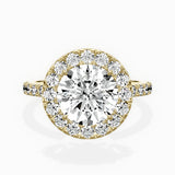 Traditional Halo Pave Engagement Ring