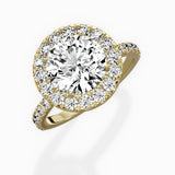 Traditional Halo Pave Engagement Ring