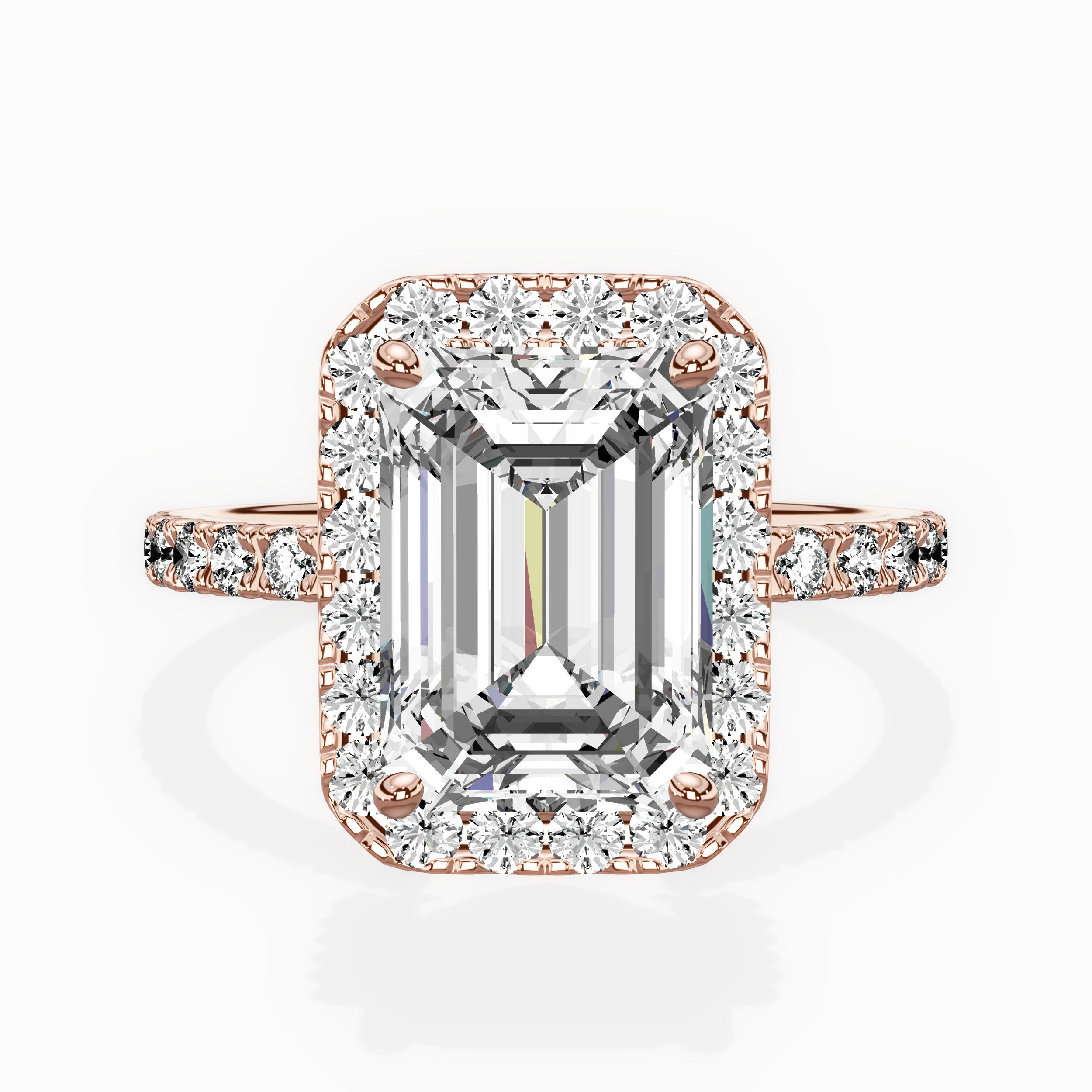 Traditional Halo Pave Engagement Ring