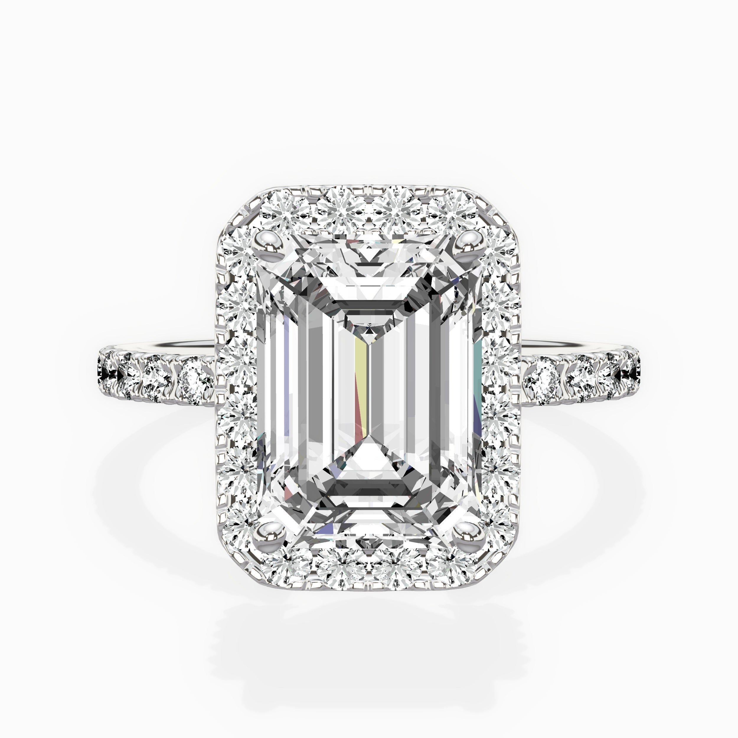 Traditional Halo Pave Engagement Ring