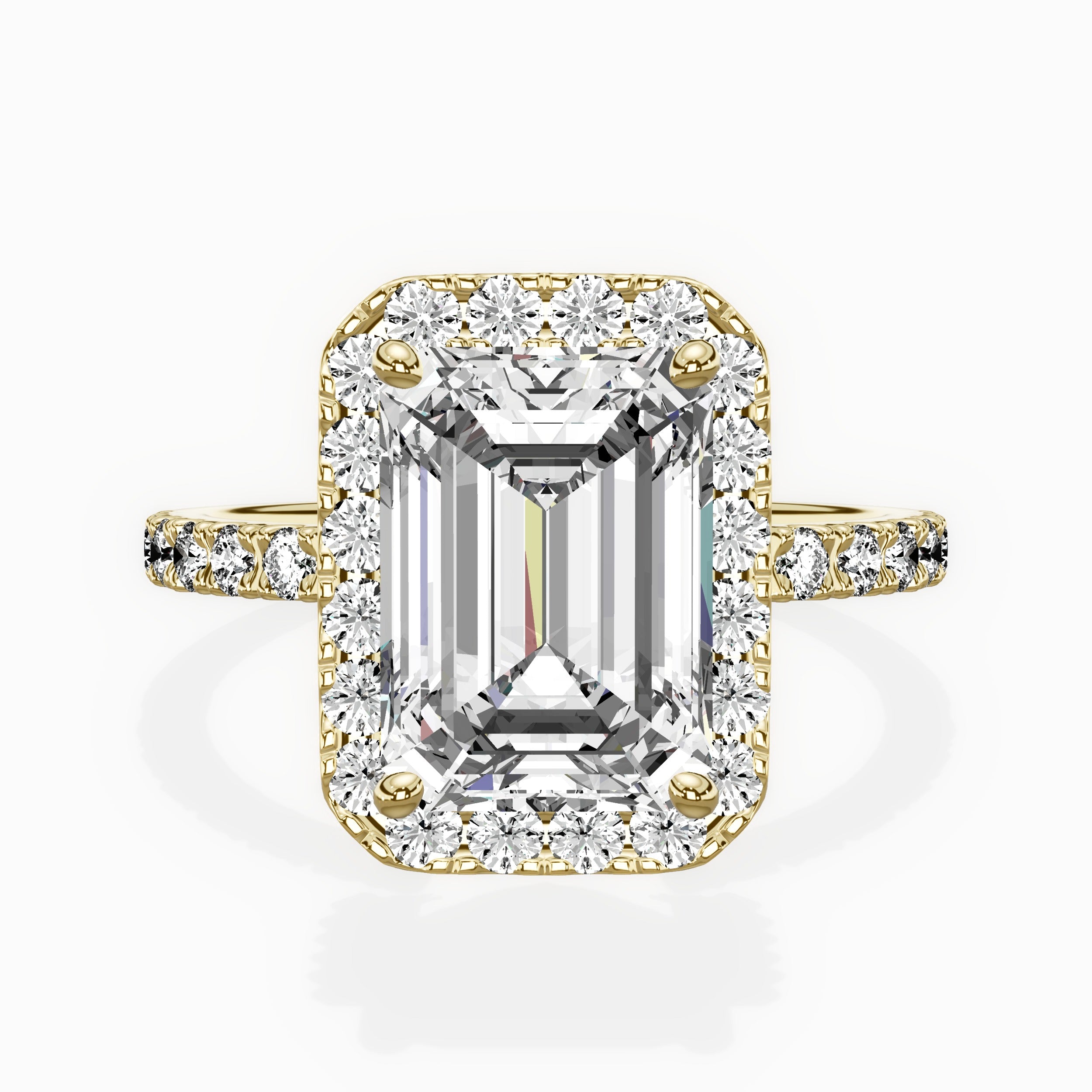 Traditional Halo Pave Engagement Ring