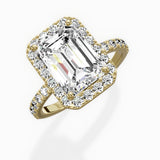 Traditional Halo Pave Engagement Ring
