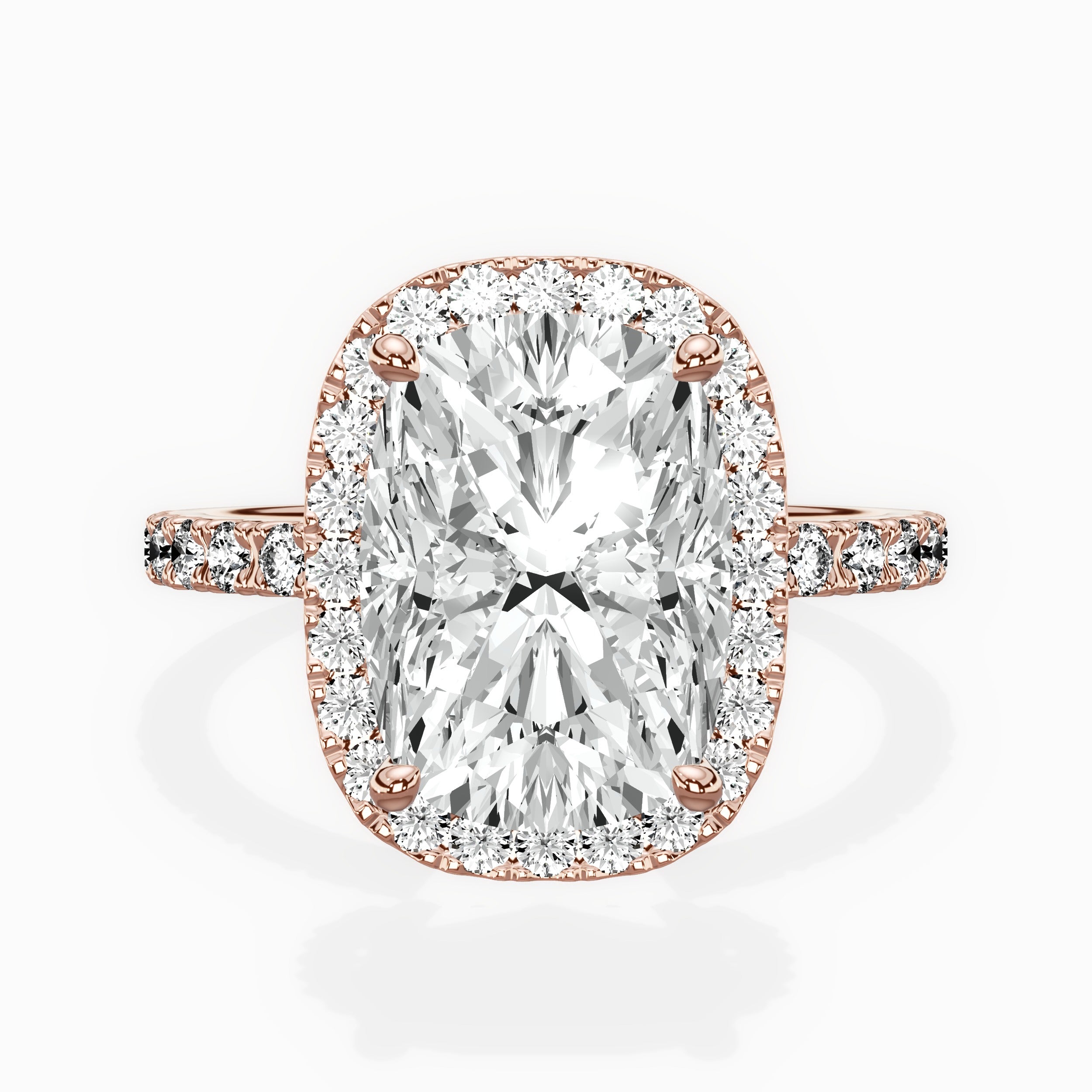 Traditional Halo Pave Engagement Ring