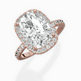 Traditional Halo Pave Engagement Ring