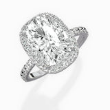 Traditional Halo Pave Engagement Ring