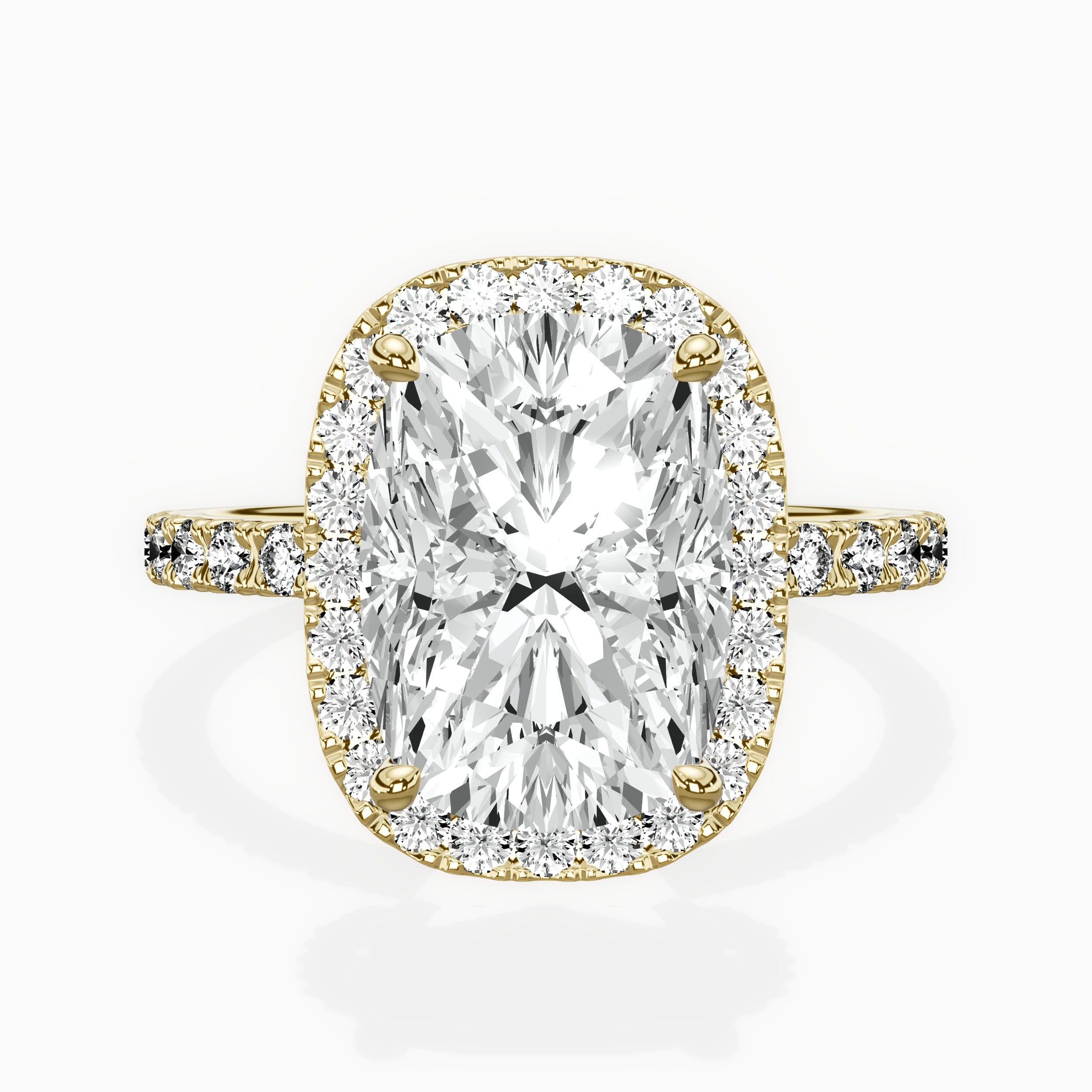 Traditional Halo Pave Engagement Ring