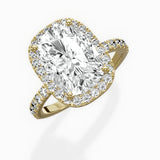 Traditional Halo Pave Engagement Ring