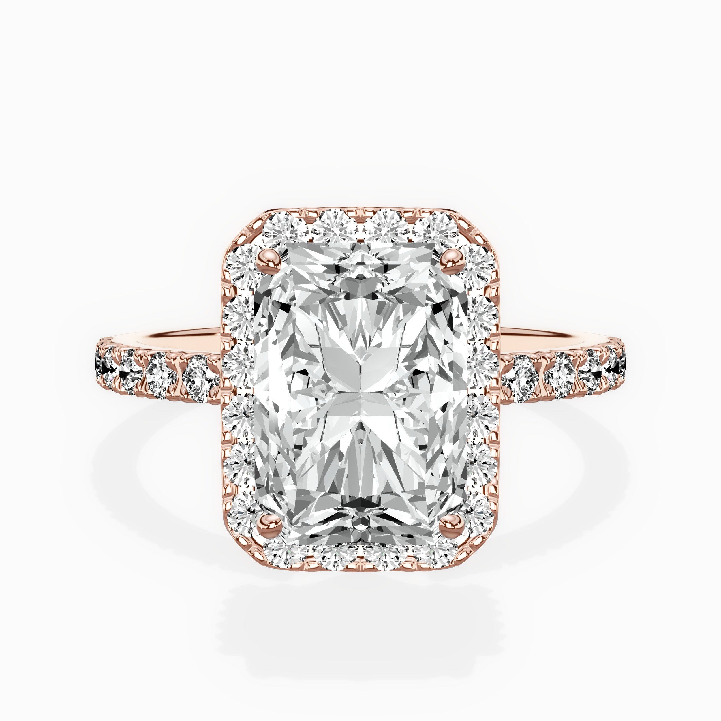 Traditional Halo Pave Engagement Ring