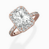 Traditional Halo Pave Engagement Ring