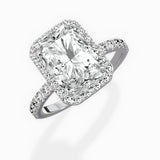 Traditional Halo Pave Engagement Ring