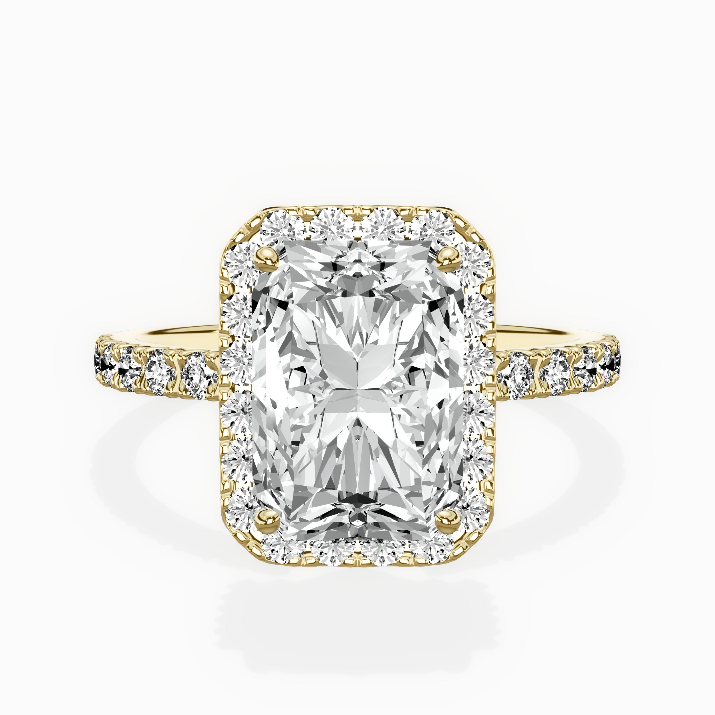 Traditional Halo Pave Engagement Ring