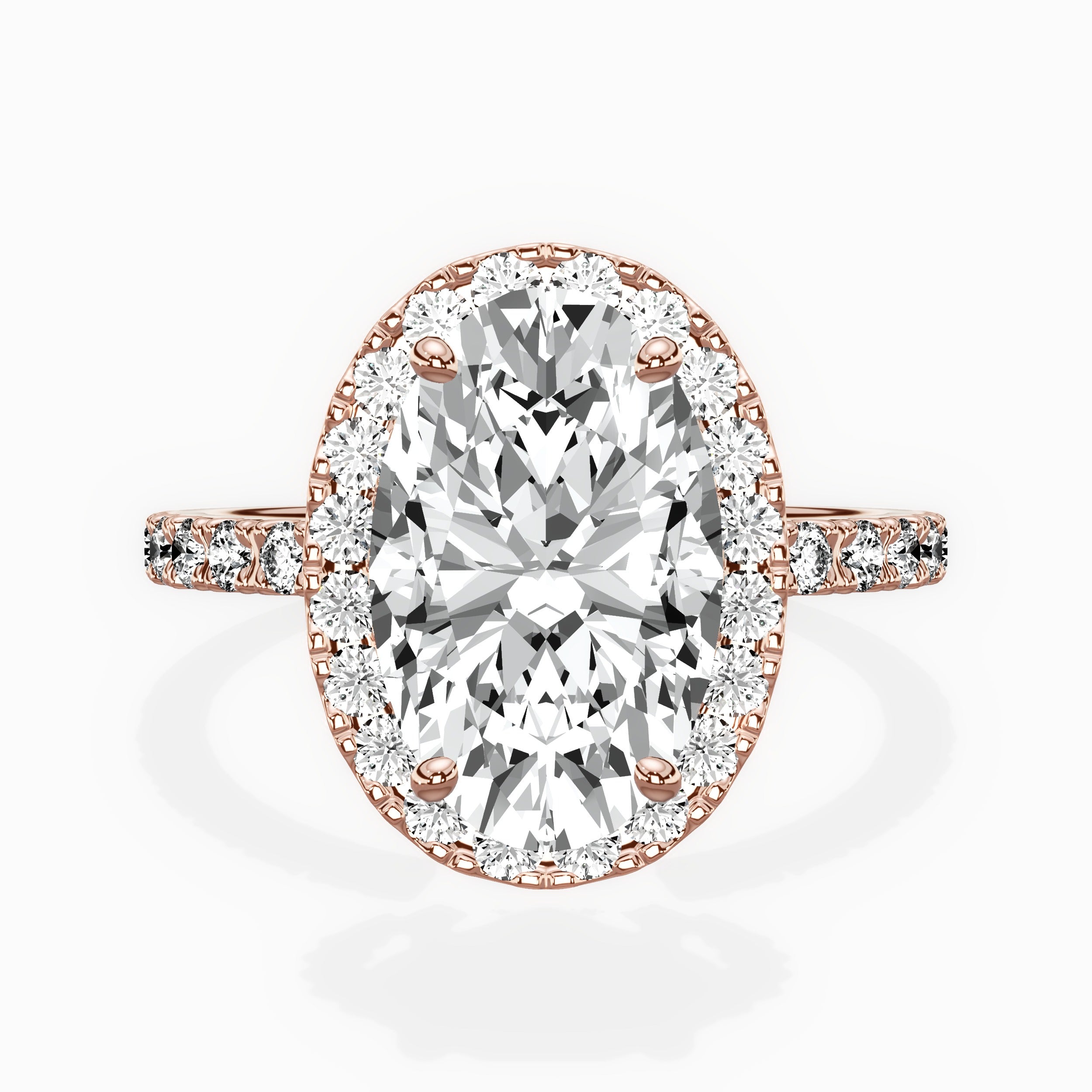 Traditional Halo Pave Engagement Ring