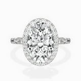 Traditional Halo Pave Engagement Ring