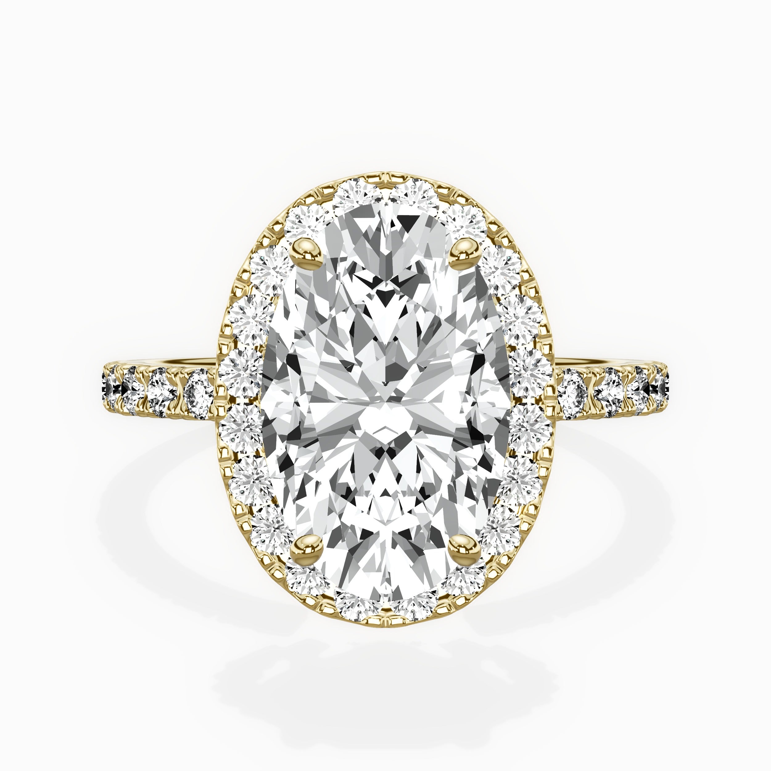 Traditional Halo Pave Engagement Ring
