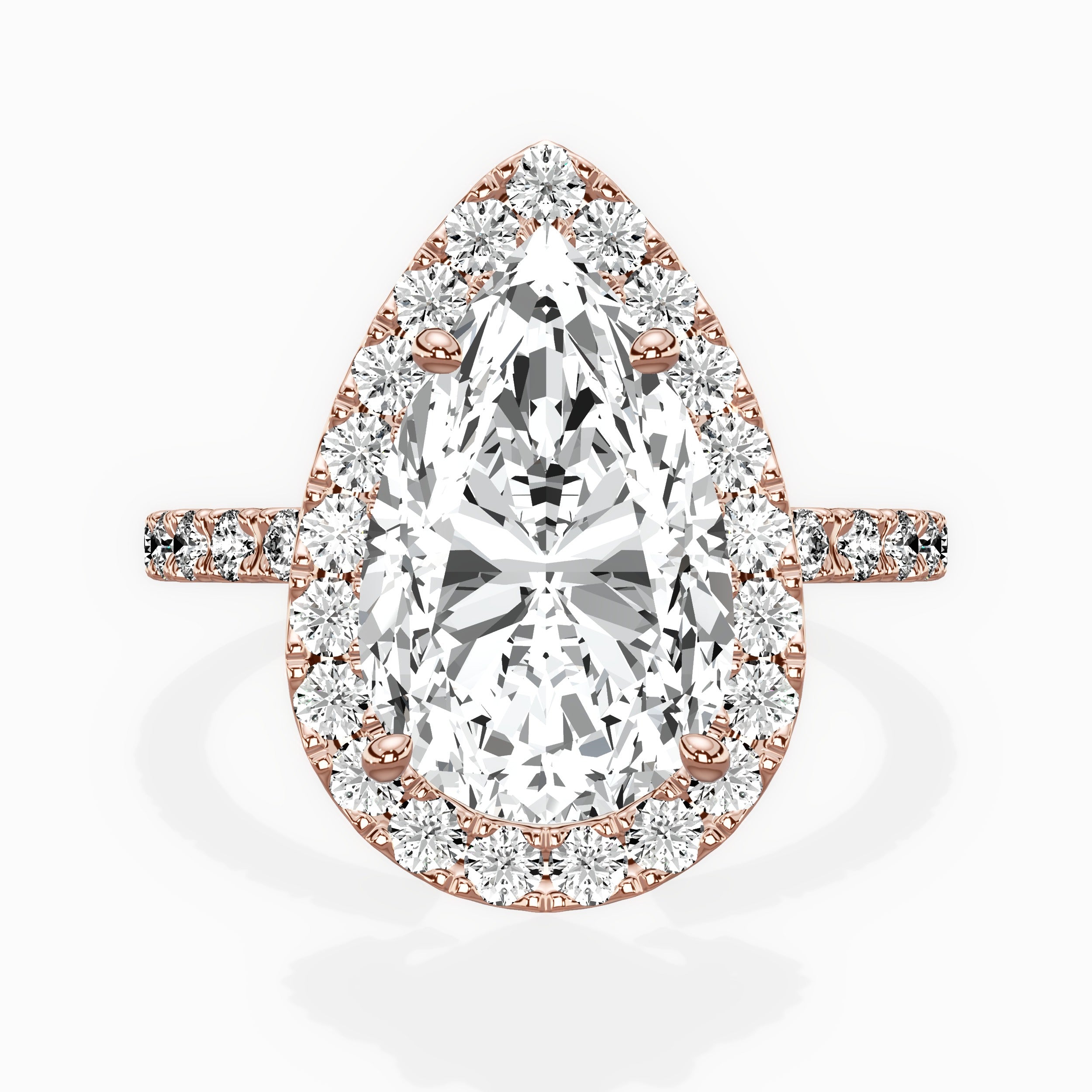 Traditional Halo Pave Engagement Ring
