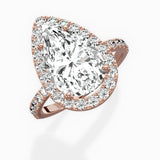 Traditional Halo Pave Engagement Ring
