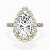 Traditional Halo Pave Engagement Ring