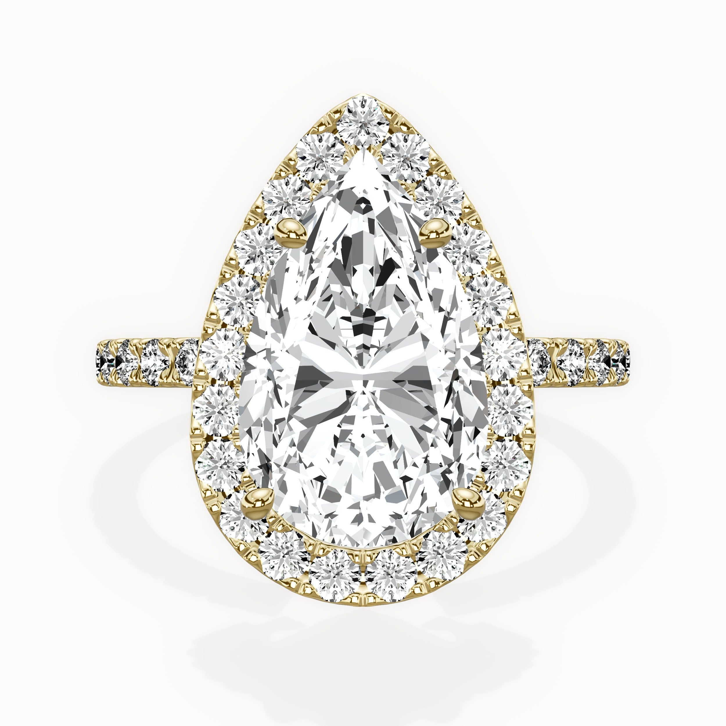 Traditional Halo Pave Engagement Ring
