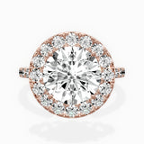 Traditional Halo Pave Engagement Ring
