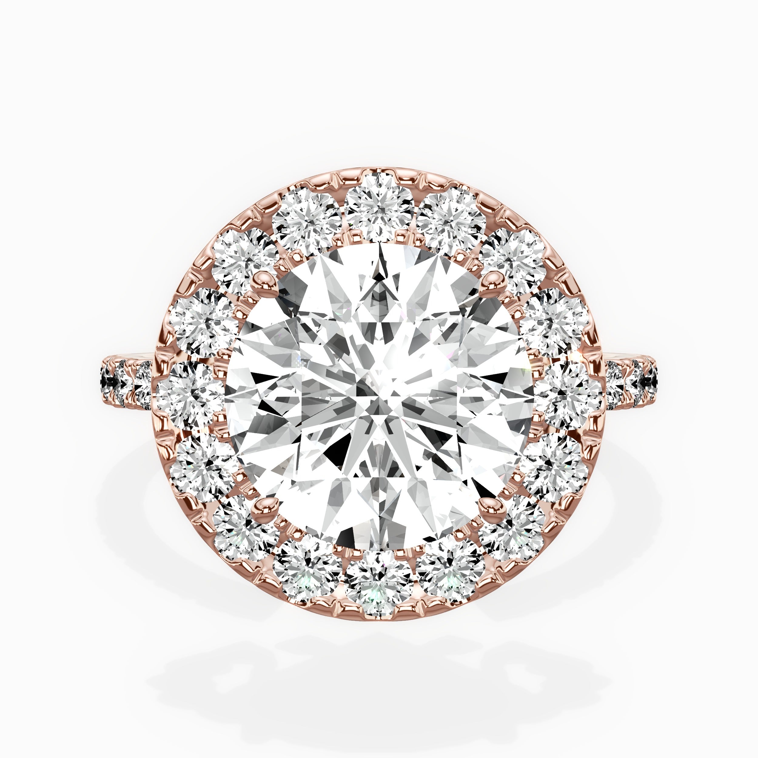 Traditional Halo Pave Engagement Ring