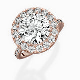 Traditional Halo Pave Engagement Ring