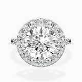 Traditional Halo Pave Engagement Ring