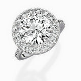 Traditional Halo Pave Engagement Ring
