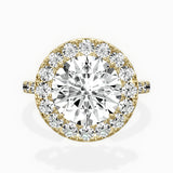 Traditional Halo Pave Engagement Ring