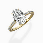 Fortuna Hidden Halo Oval Engagement Ring in Yellow Gold