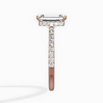 Fortuna Hidden Halo Emerald Engagement Ring in Rose Gold