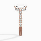 Fortuna Hidden Halo Emerald Engagement Ring in Rose Gold