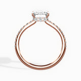 Fortuna Hidden Halo Emerald Engagement Ring in Rose Gold